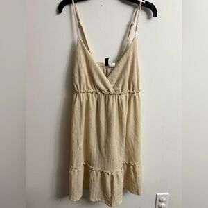 H&M Cream Tiered Ruffled Sundress large